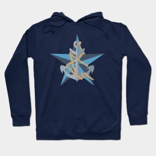 Star and Anchor tied in rope Hoodie